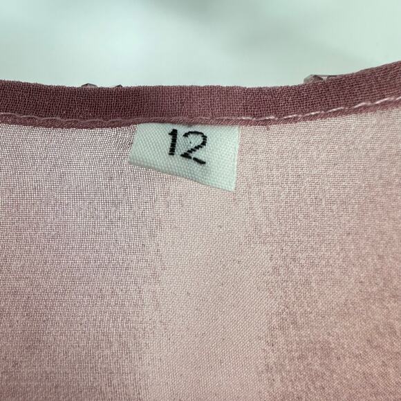 Mon Cheri Bridal Silk Kimono Size S Burnout Floral Beaded Fairy Dust Rose Pink - Picture 3 of 11